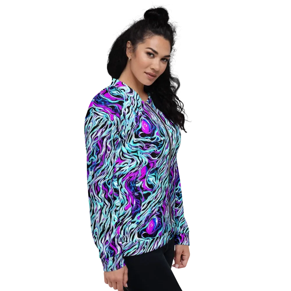 Cyber Zebra on Bomber Jacket — Right