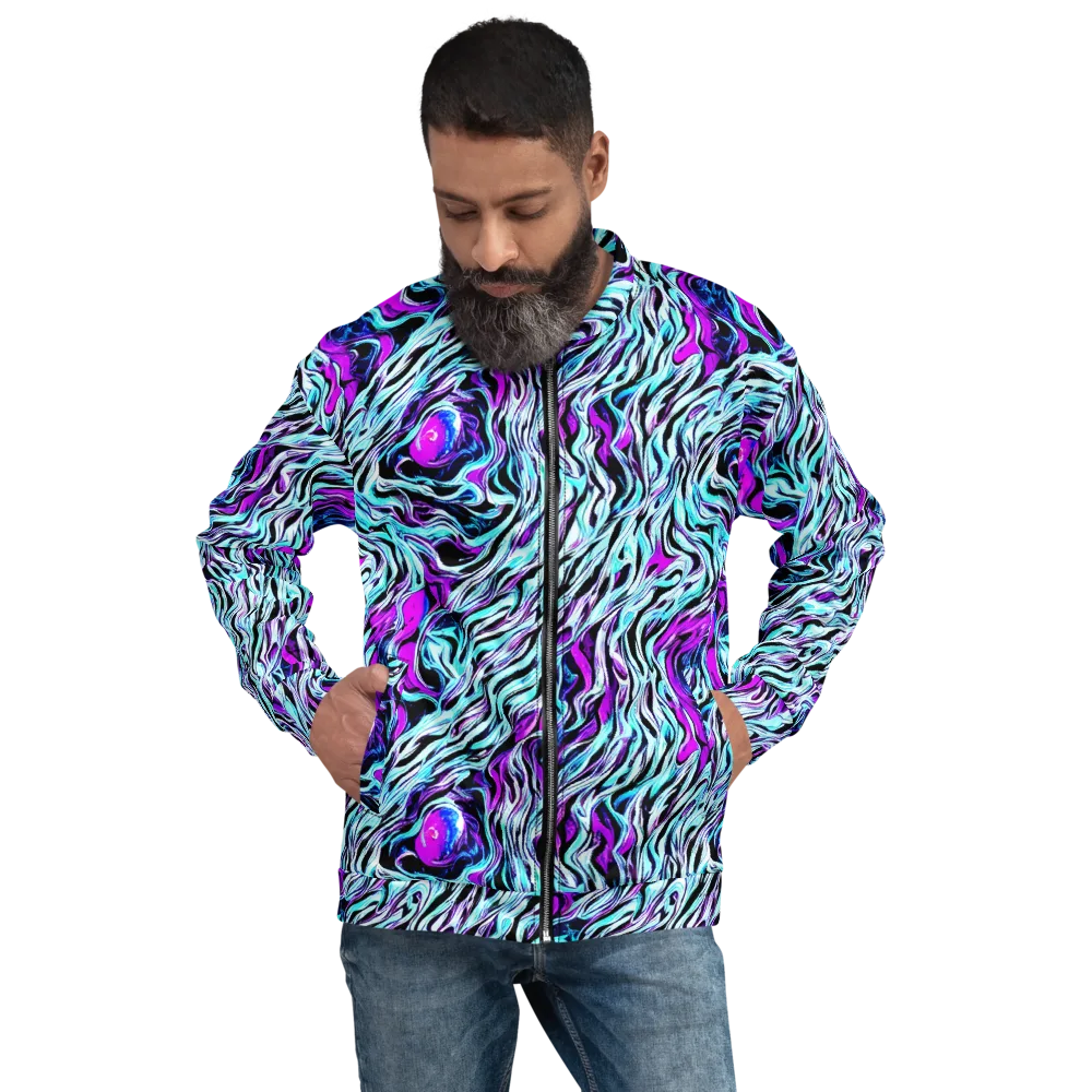 Cyber Zebra on Bomber Jacket — Front