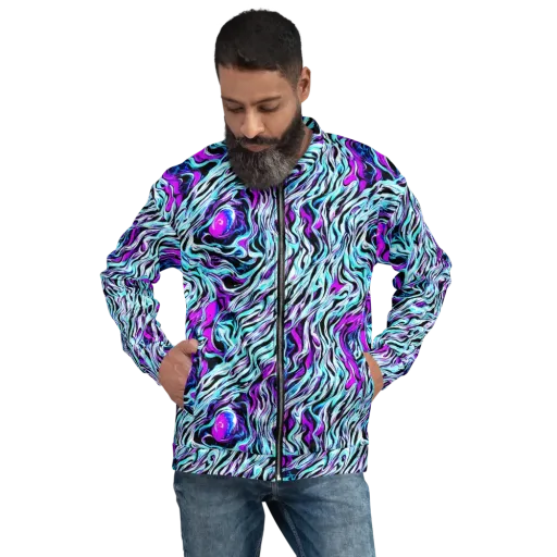 Cyber Zebra on a Bomber Jacket