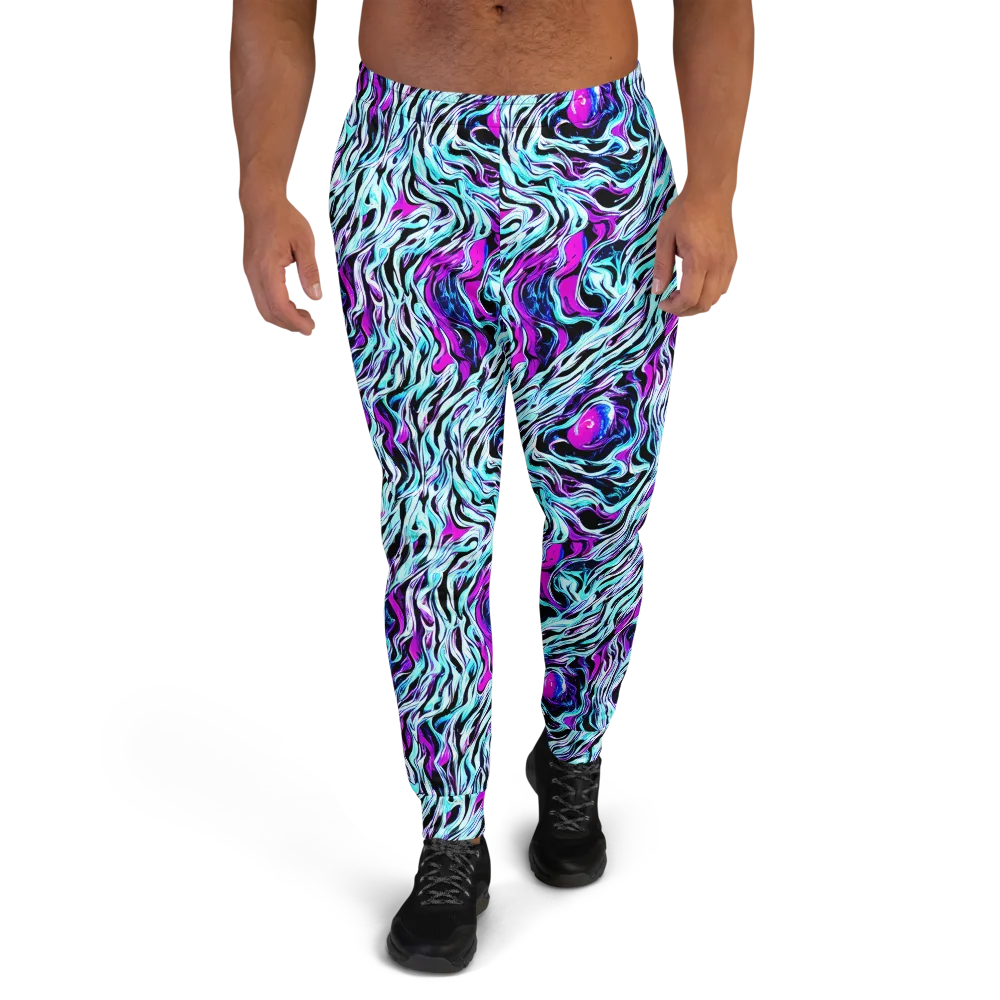 Cyber Zebra on Men's Joggers — Front