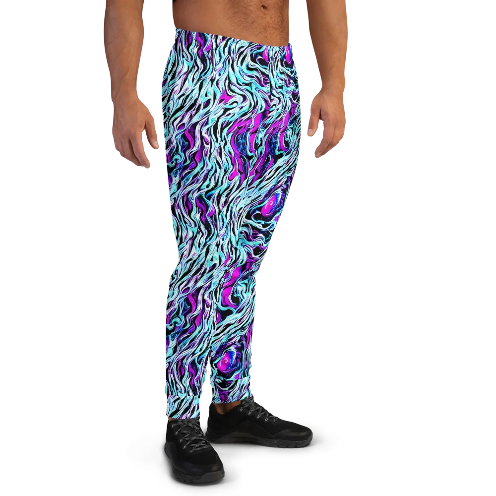 Cyber Zebra on Men's Joggers — Right