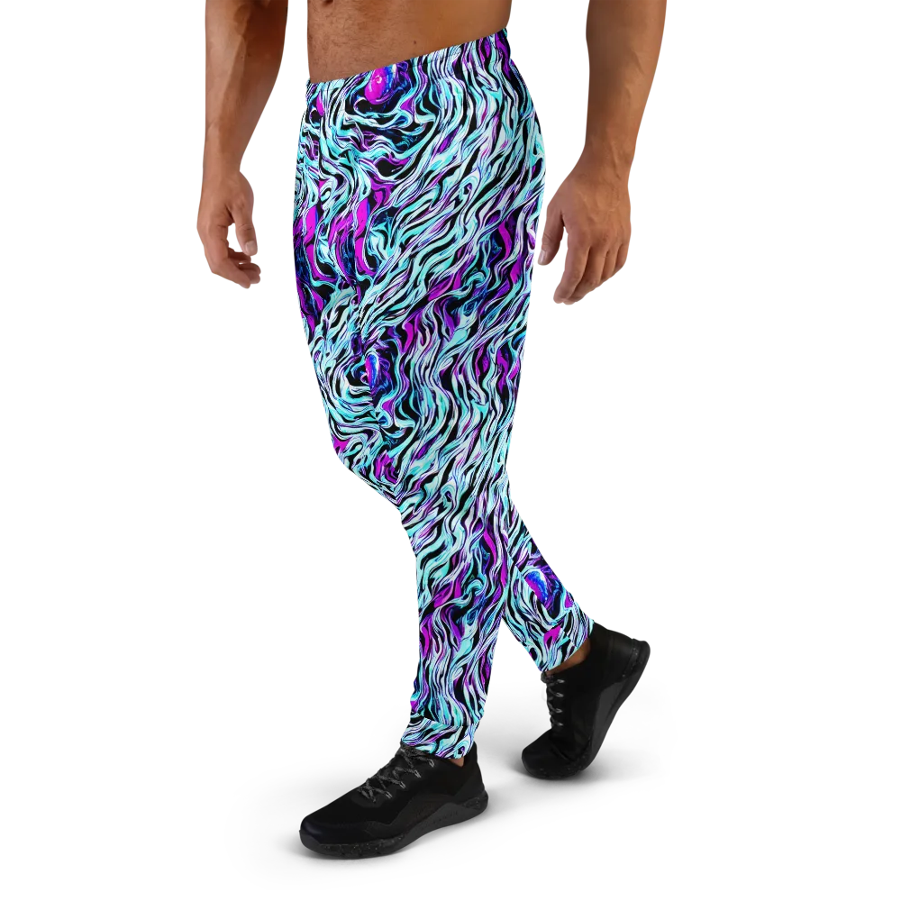 Cyber Zebra on Men's Joggers — Left