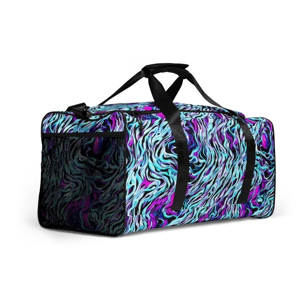 Cyber Zebra on Duffle Bag — Right Front