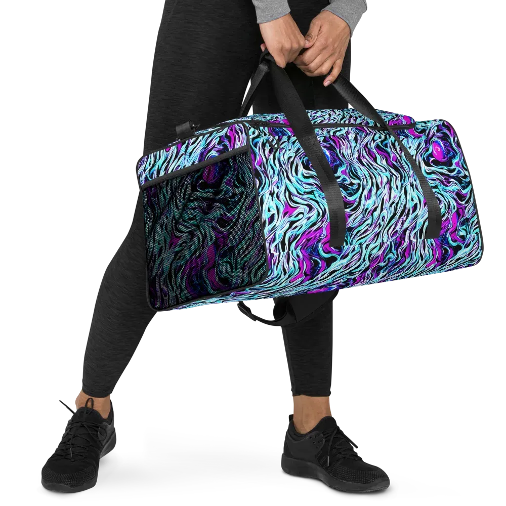 Cyber Zebra on Duffle Bag — Right Front