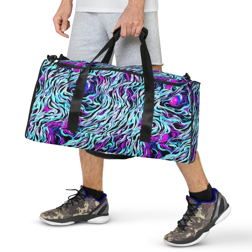 Cyber Zebra on Duffle Bag — Front