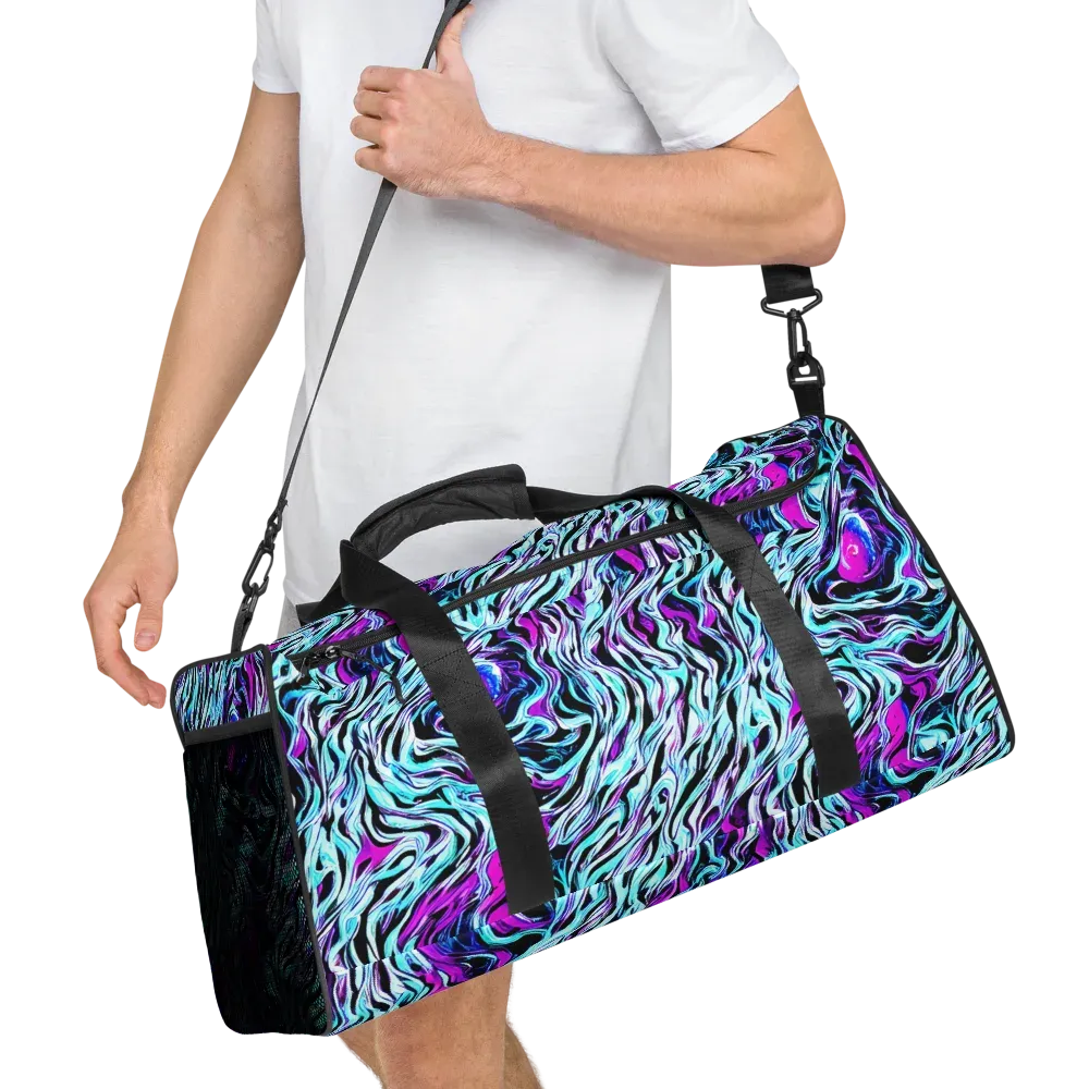Cyber Zebra on Duffle Bag — Right Front