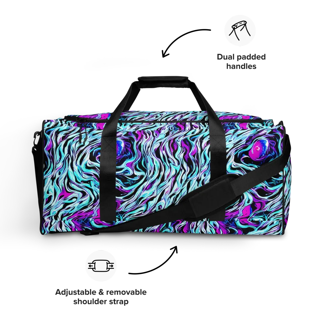 Cyber Zebra on Duffle Bag — Front