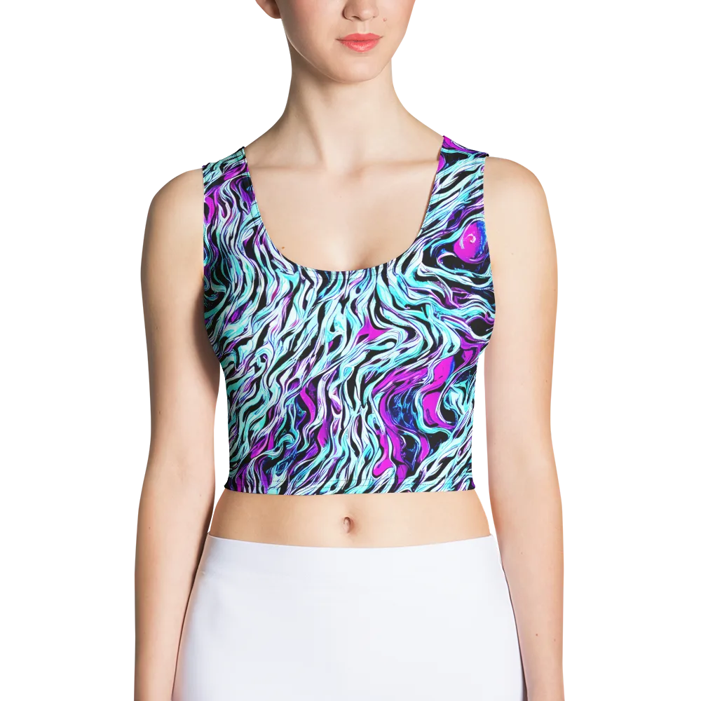 Cyber Zebra on Crop Top — Front