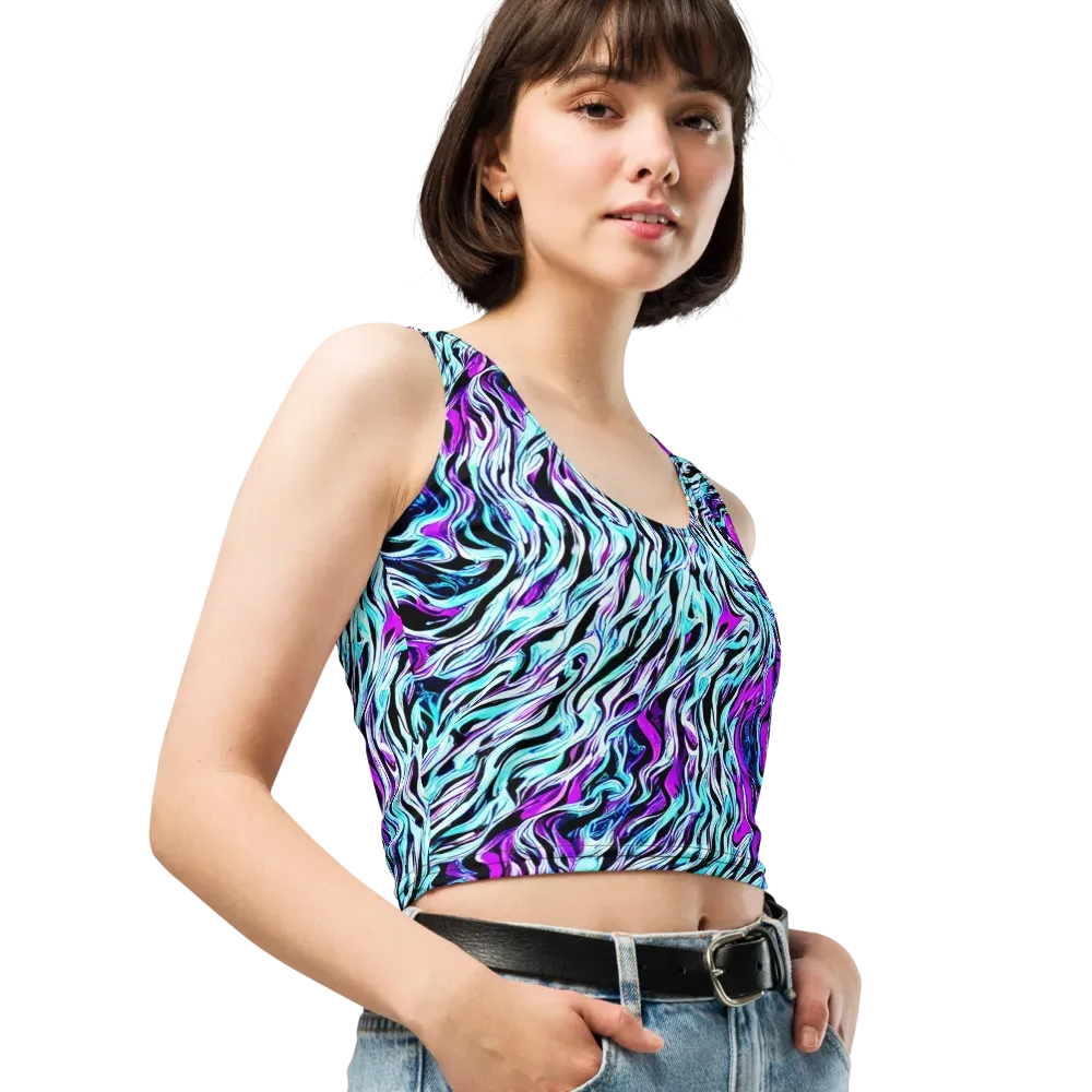 Cyber Zebra on Crop Top — Right Front