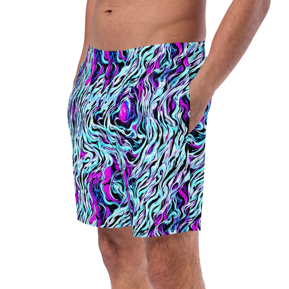 Cyber Zebra on Swim Trunks — Left Front