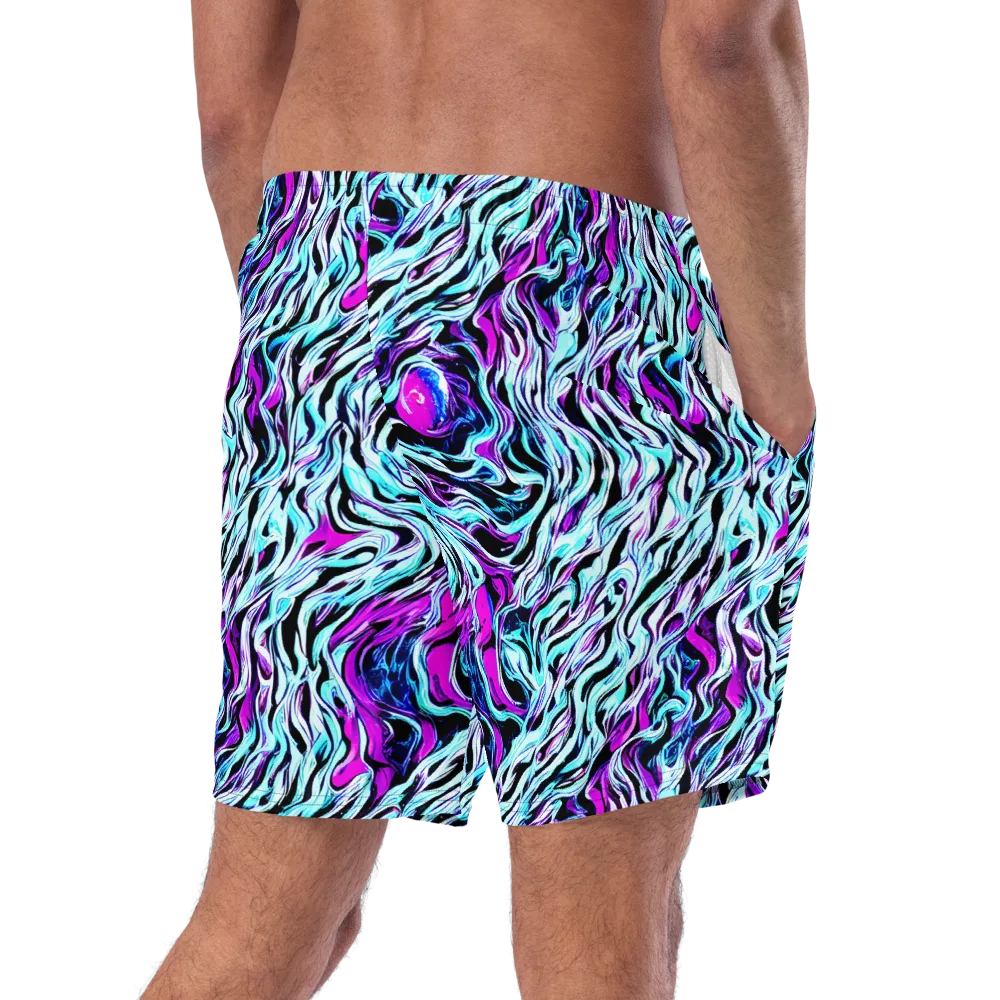Cyber Zebra on Swim Trunks — Right Back