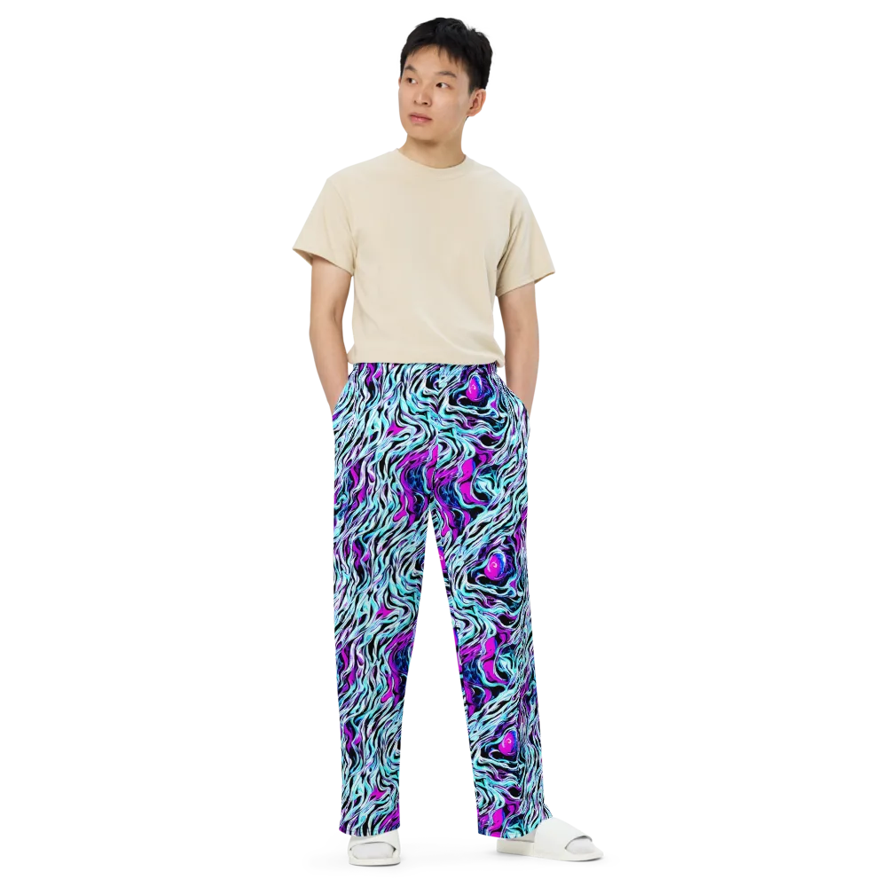 Cyber Zebra on Wide-Leg Pants — Front