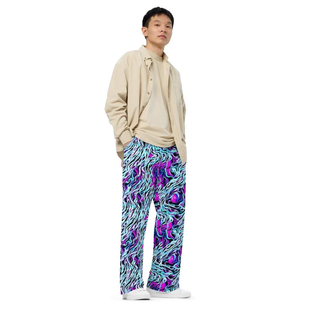 Cyber Zebra on Wide-Leg Pants — Right Front