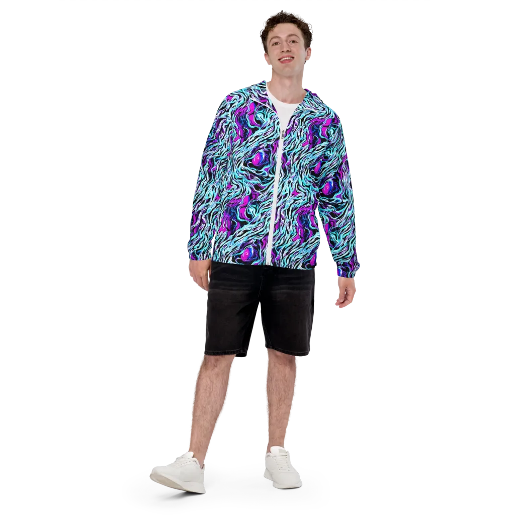 Cyber Zebra on Men's Windbreaker — Front