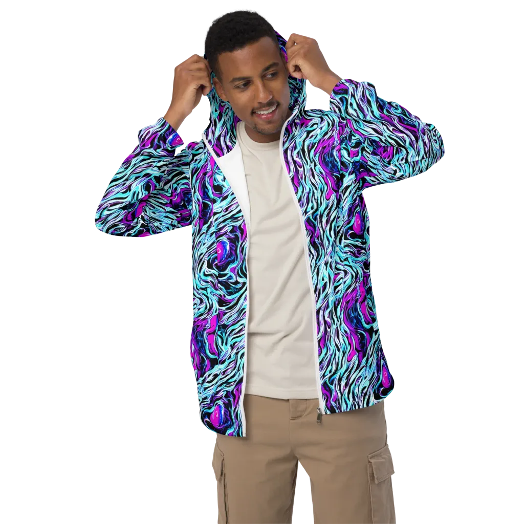 Cyber Zebra on Men's Windbreaker — Front