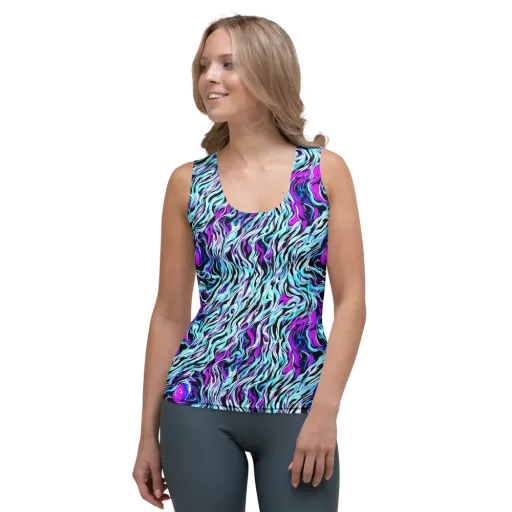 Cyber Zebra on a Women's Tank Top