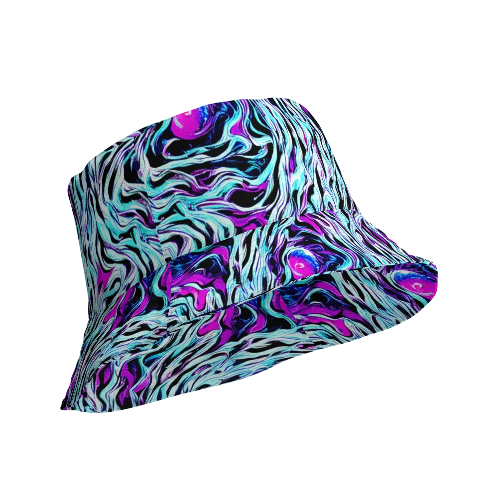 Cyber Zebra on Reversible Bucket Hat — Product details Outside