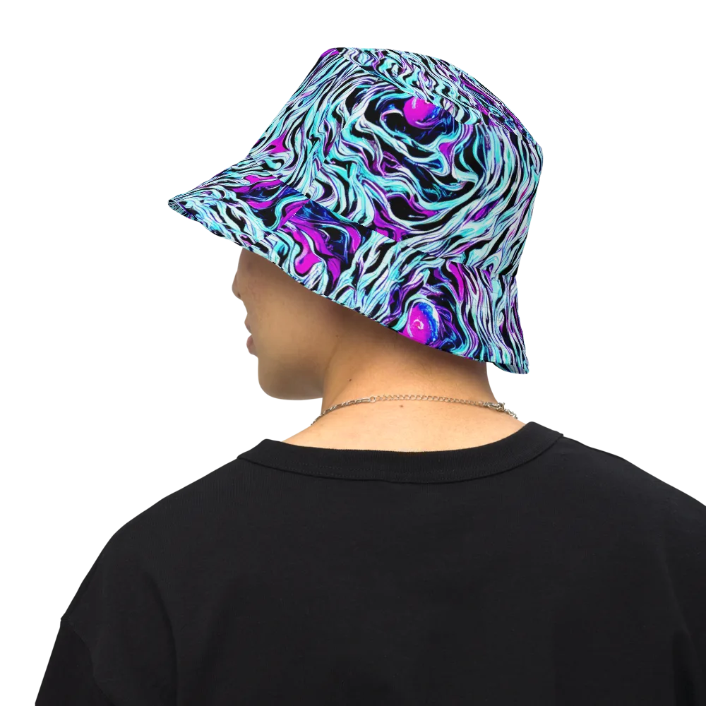 Cyber Zebra on Reversible Bucket Hat — Back Inside