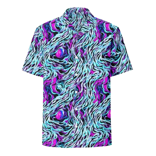 Cyber Zebra on a Button Shirt