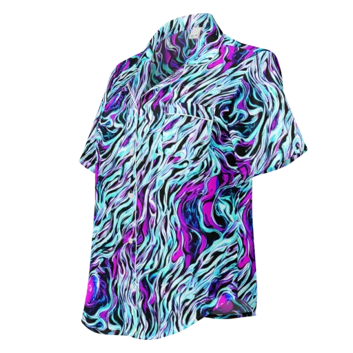 Cyber Zebra on a Women's Short Sleeve Pajama Top