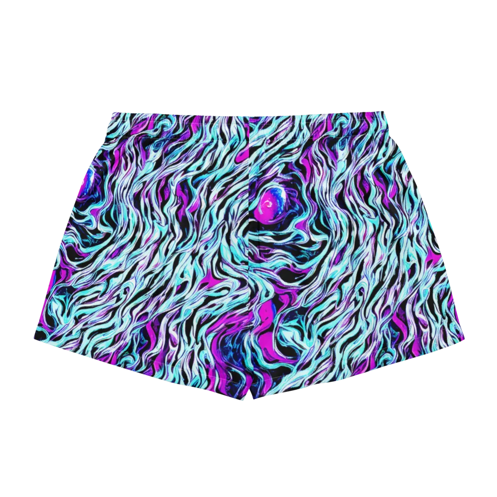 Cyber Zebra on Women's Pajama Shorts — Back