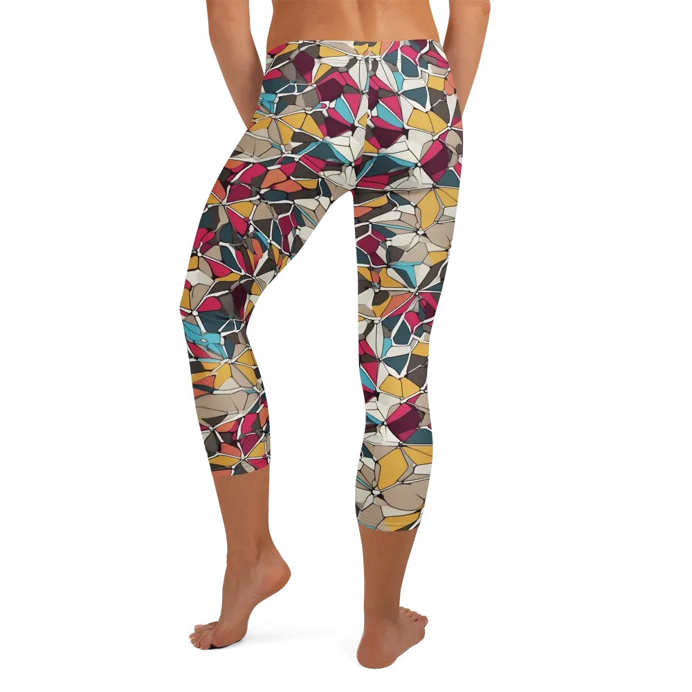 Mosaic Voltage on Capri Leggings — Back