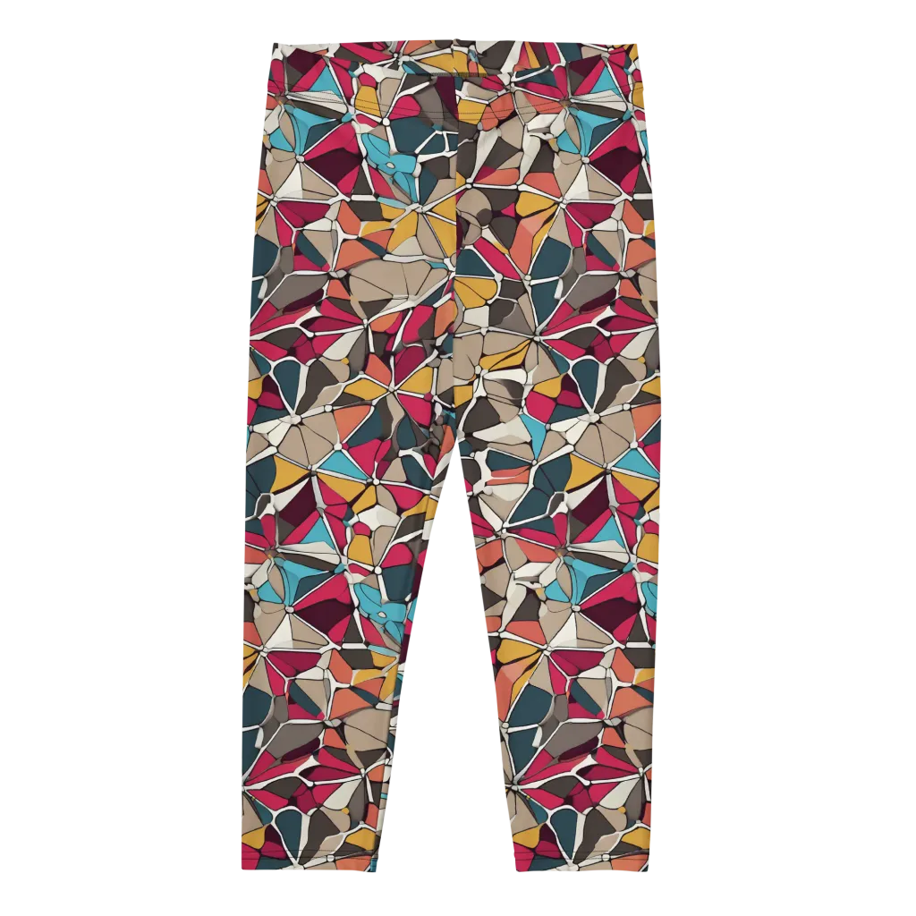 Mosaic Voltage on Capri Leggings — Front