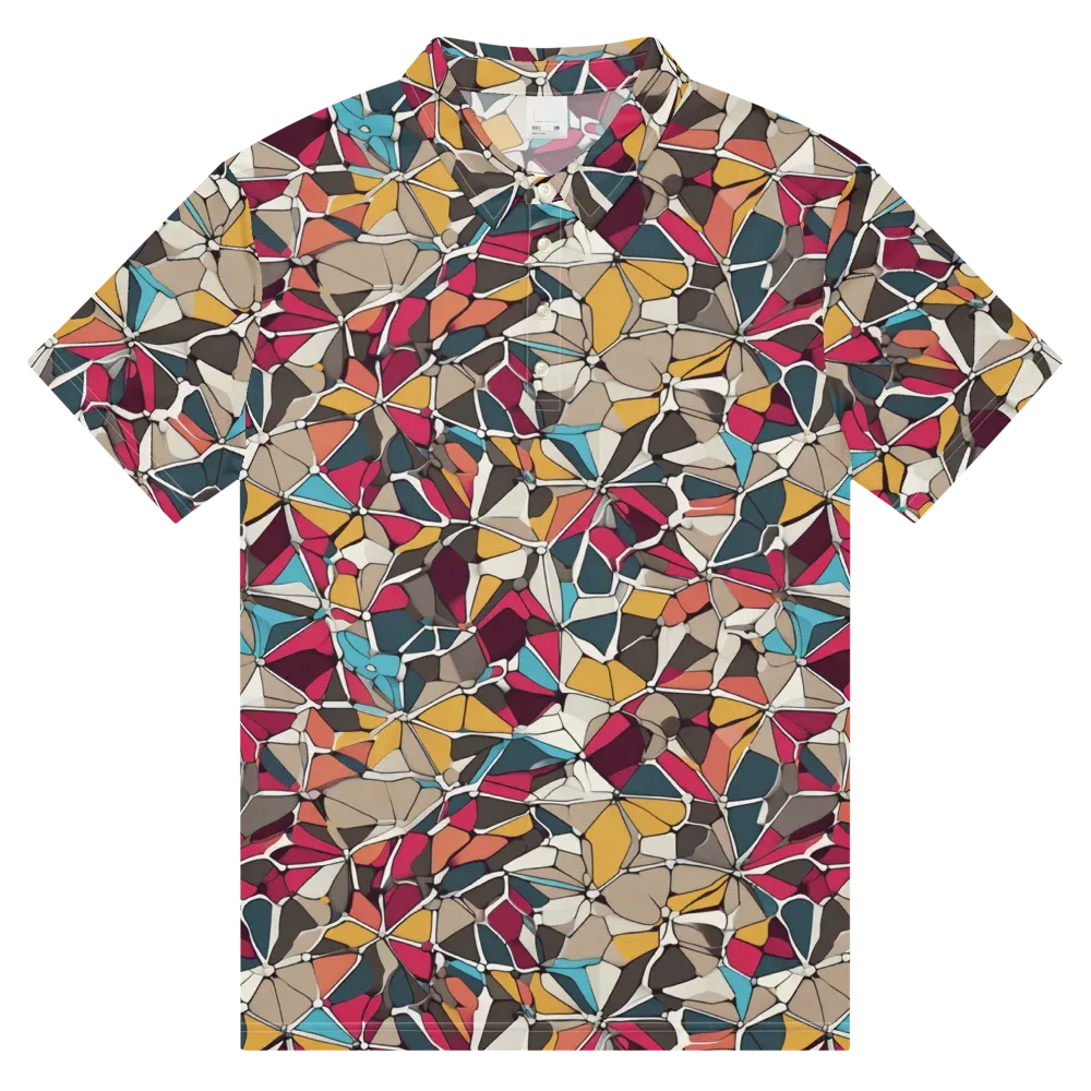 Mosaic Voltage on Men's Slim Fit Polo Shirt — Front