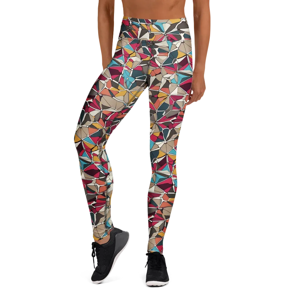 Mosaic Voltage on Yoga Leggings — Front