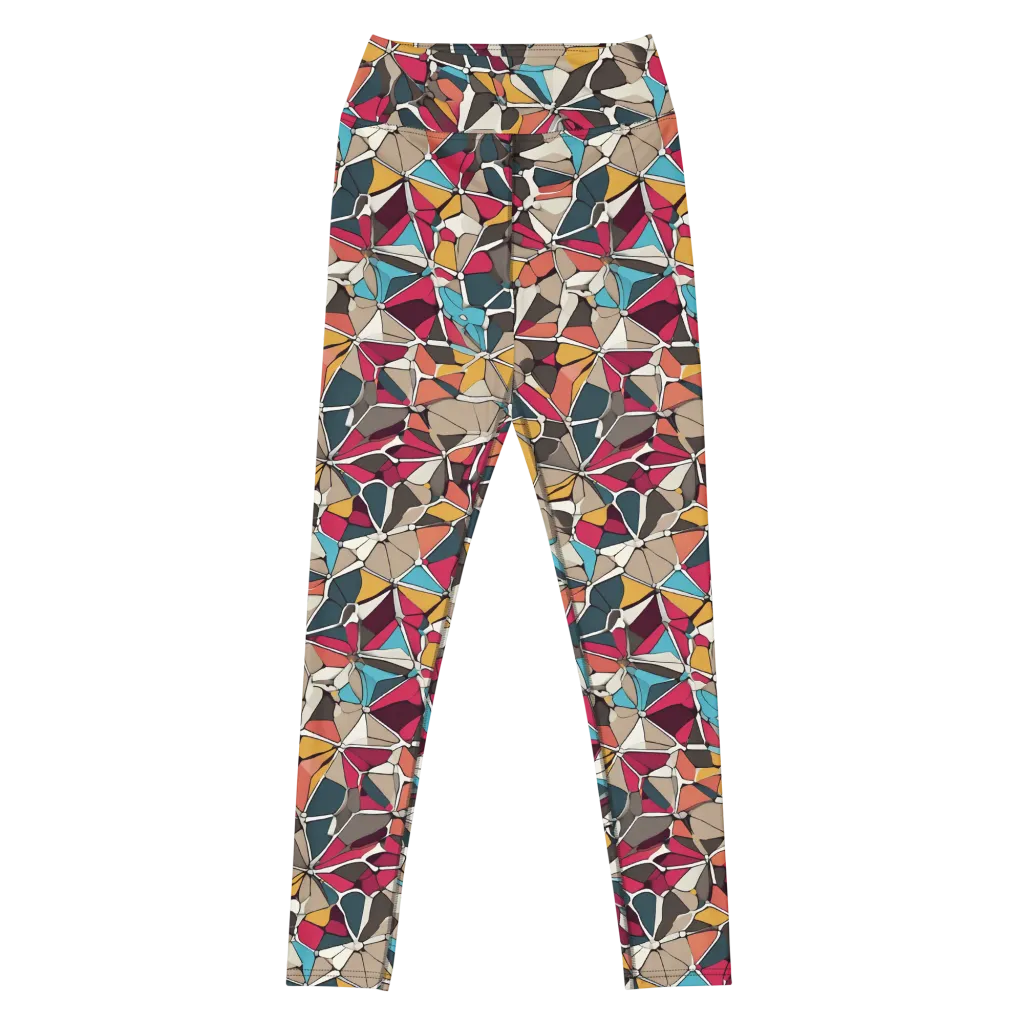 Mosaic Voltage on Yoga Leggings — Front