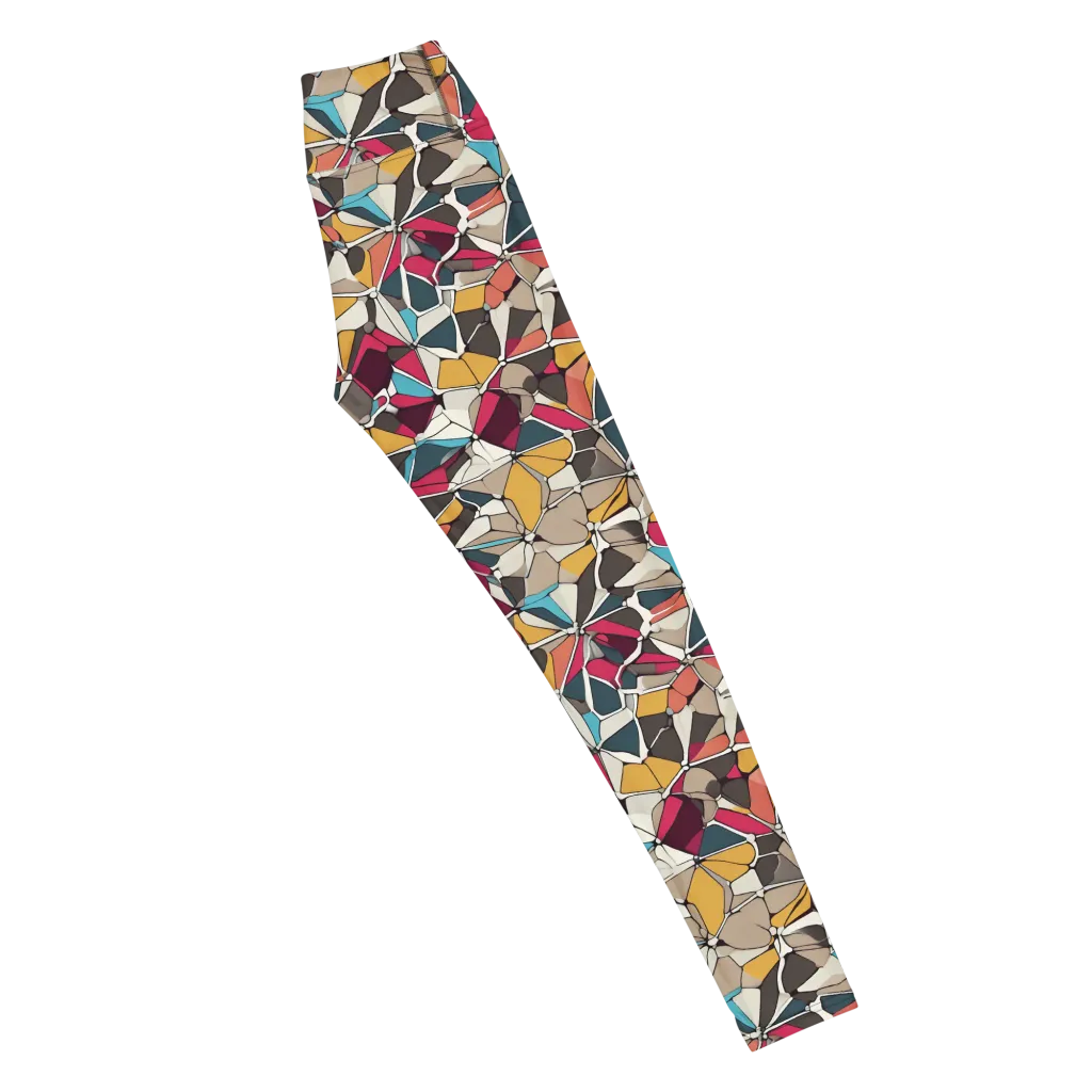 Mosaic Voltage on Yoga Leggings — Right