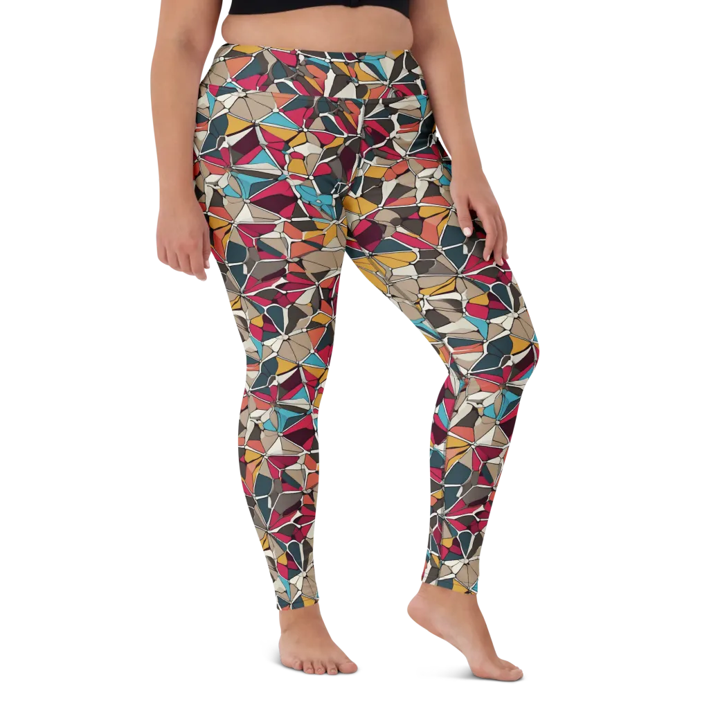 Mosaic Voltage on Yoga Leggings — Front