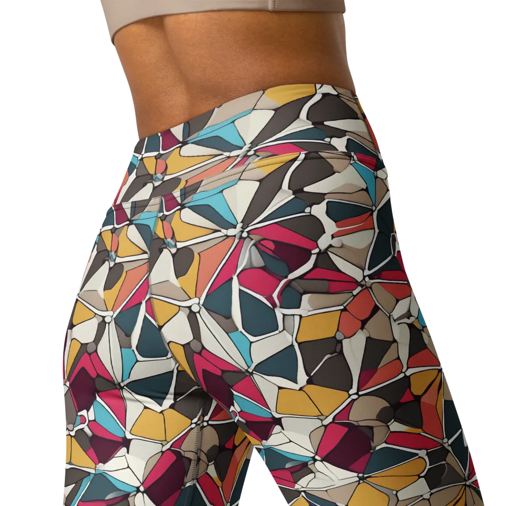 Mosaic Voltage on Yoga Leggings — Back