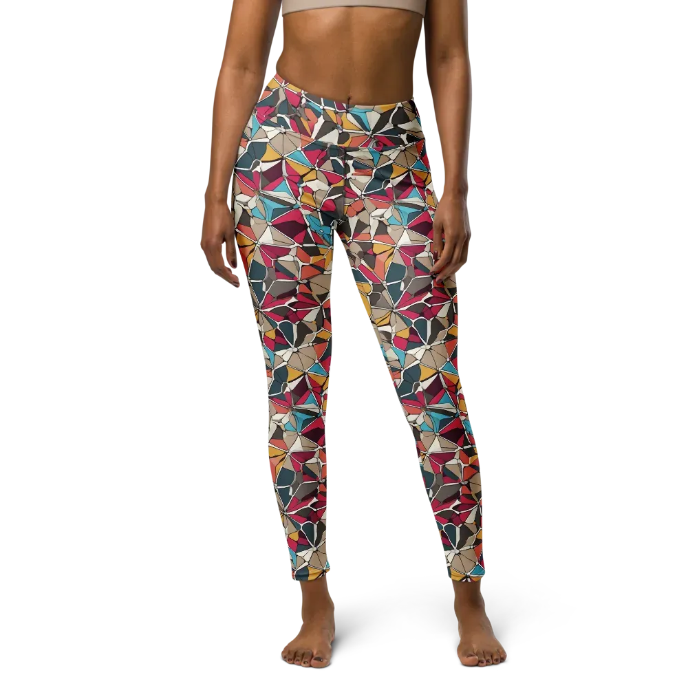 Mosaic Voltage on Yoga Leggings — Front