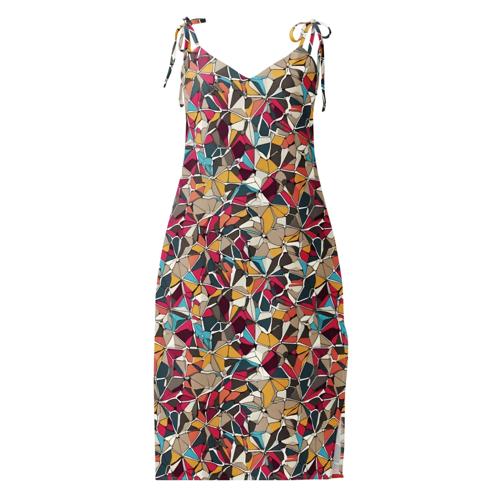 Mosaic Voltage on Slip Dress — Front