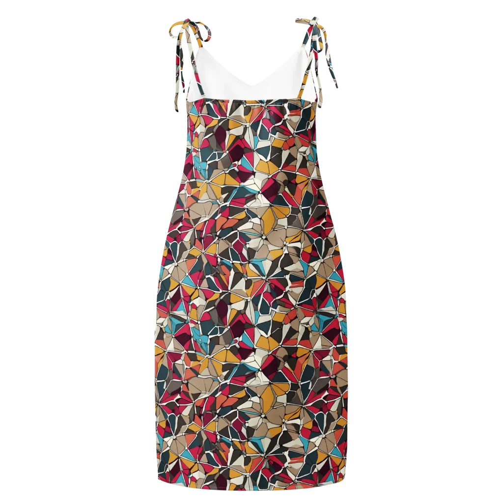 Mosaic Voltage on Slip Dress — Back