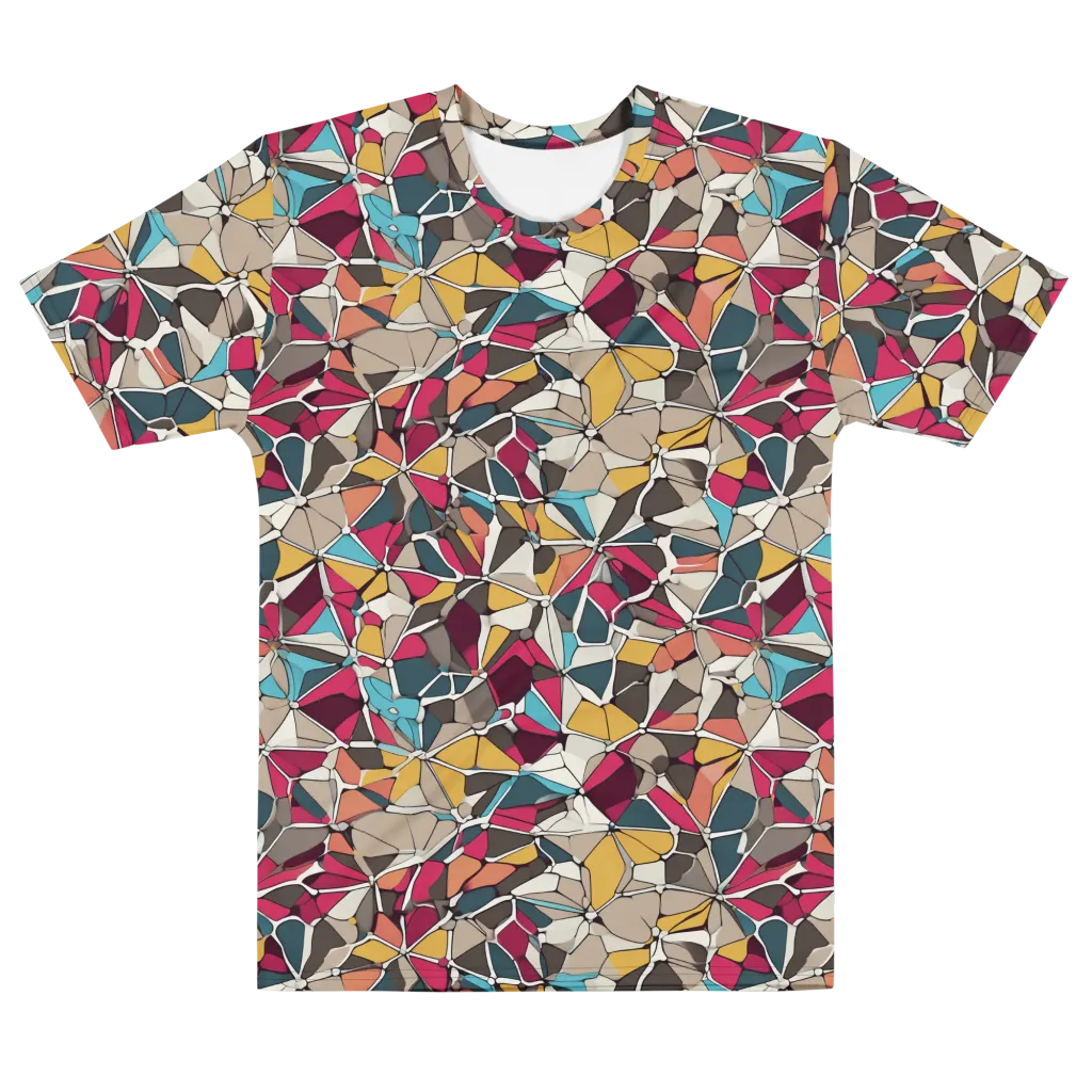 Mosaic Voltage on Men's Cotton Crew Neck T-Shirt — Front