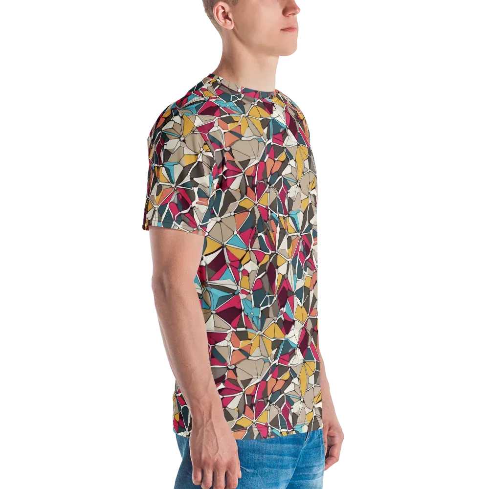 Mosaic Voltage on Men's Crew Neck T-Shirt — Right