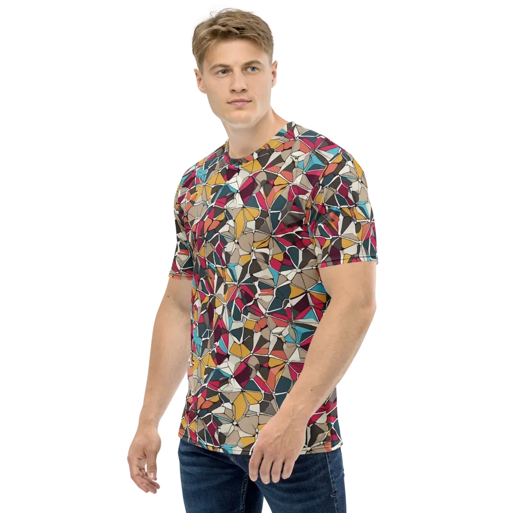 Mosaic Voltage on Men's Crew Neck T-Shirt — Left