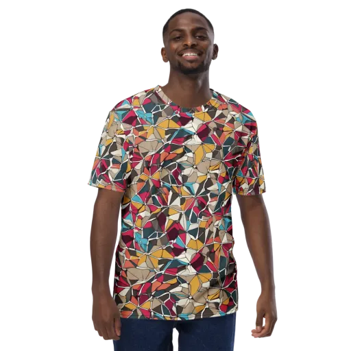 Mosaic Voltage on a Men's Crew Neck T-Shirt