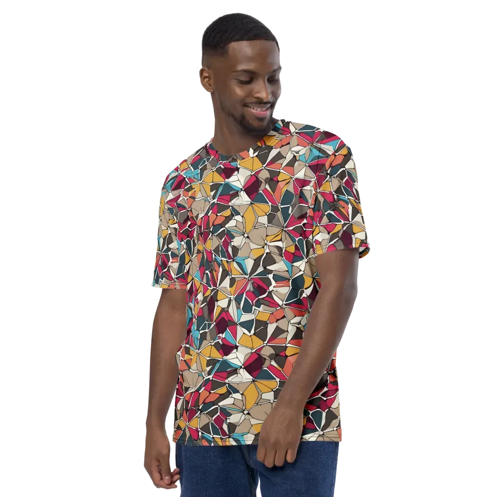 Mosaic Voltage on Men's Crew Neck T-Shirt — Left