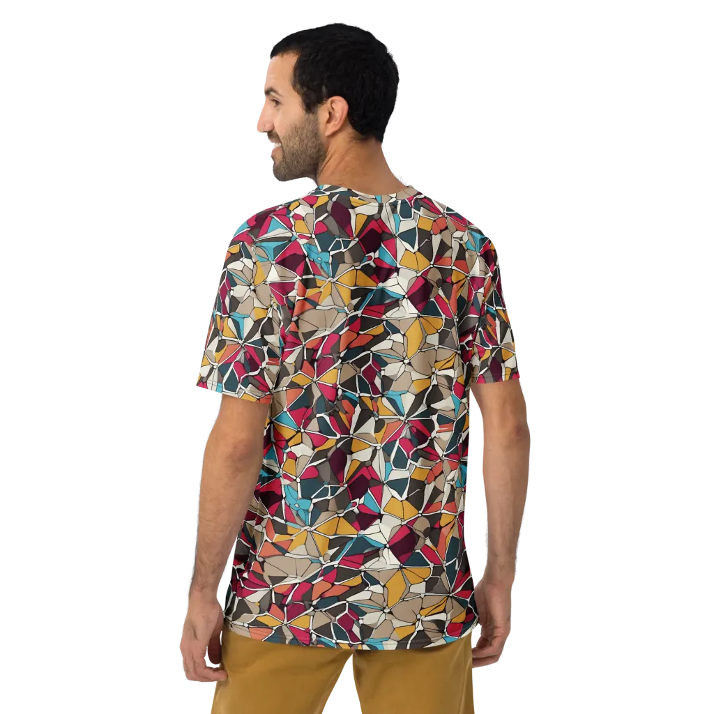 Mosaic Voltage on Men's Crew Neck T-Shirt — Back