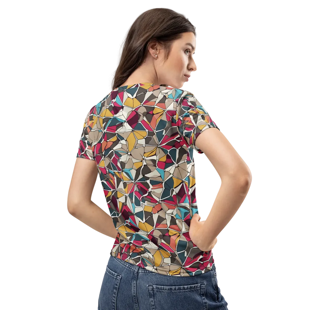 Mosaic Voltage on Women's Crew Neck T-Shirt — Back