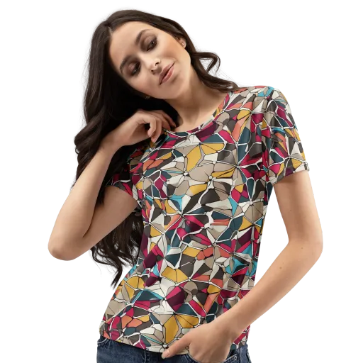 Mosaic Voltage on a Women's Crew Neck T-Shirt