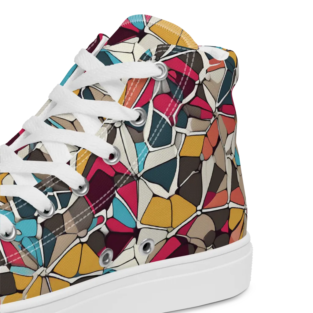 Mosaic Voltage on Women's High Top Canvas Shoes — Product details 2
