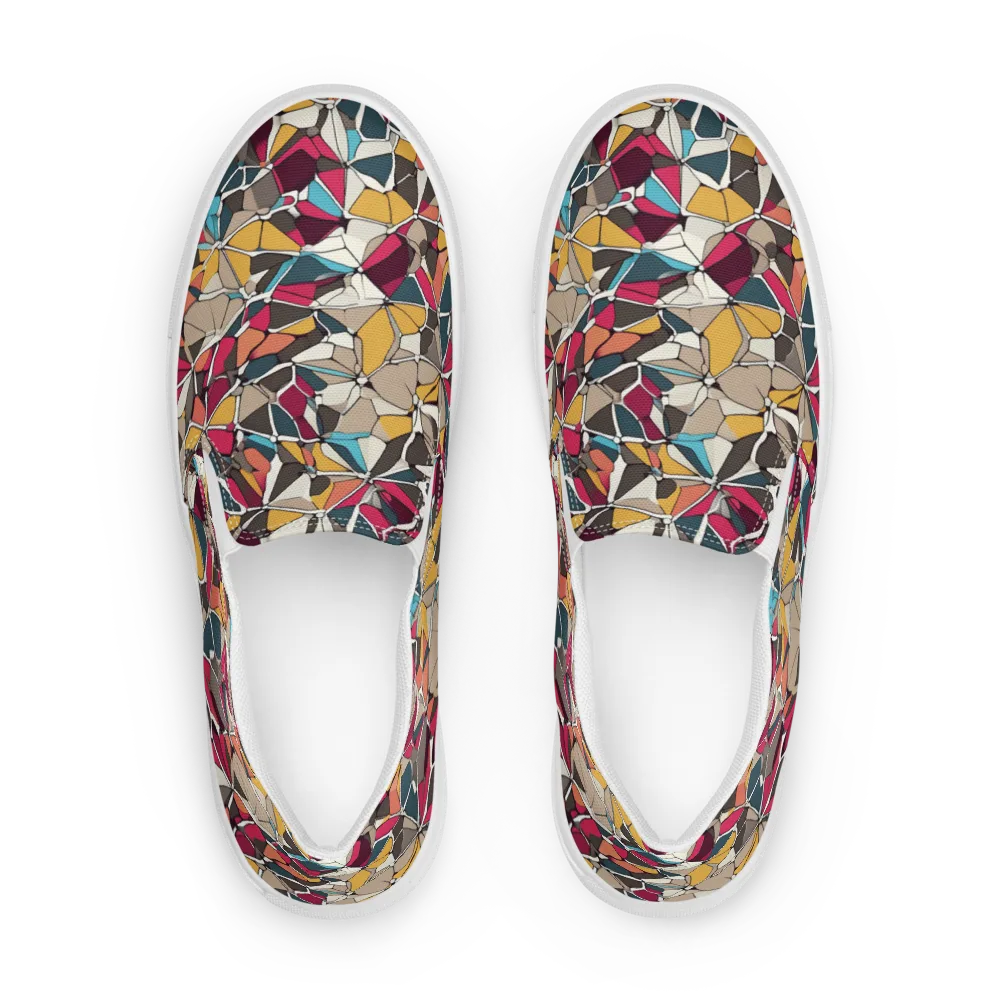 Mosaic Voltage on Men's Slip-On Canvas Shoes — Front