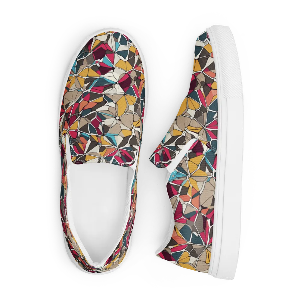 Mosaic Voltage on Men's Slip-On Canvas Shoes — Front