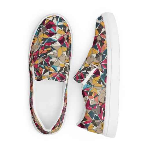 Mosaic Voltage on a Men's Slip-On Canvas Shoes