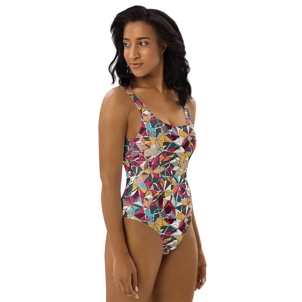 Mosaic Voltage on One-Piece Swimsuit — Right