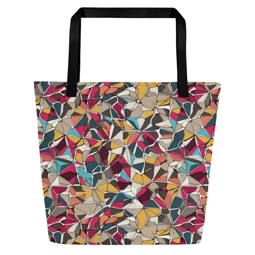 Mosaic Voltage on a Large Tote Bag W/ Pocket